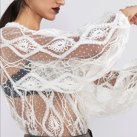 ZARA Mesh Tulle Top - Picture 5 of 10